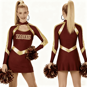 Tenues de cheerleading sportives en polyester 100 % avec logo personnalisé imprimé par transfert thermique, ensembles de danse pour cheerleading, grandes tailles - Product Image 3