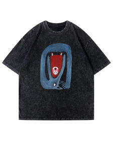 T-shirts d'été à manches courtes pour hommes Stock de logos personnalisables à impression de lignes rouges et noires, vêtements en vrac, balles de vêtements mixtes, vêtements d'occasion - Product Image 6