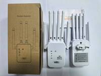 Repetidor WiFi Inalámbrico de 300 Mbps, Amplificador de Señal de 2.4 GHz con 6 Antenas, Router AP