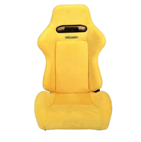 Accessoires de voiture de luxe Sièges baquets universels avec double curseurs Siège de course jaune Siège de course Sim en cuir suédé