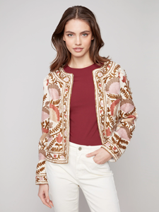 Chaqueta Blusón Bordada Floral 100% Algodón, Estilo Étnico para Primavera Invierno, Transpirable, Antiarrugas, Ecológica, Sin Costuras - Product Image 2