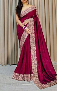 Nouveau sari en soie banarsi, modal, viscose et polyester, tendance 2023, pour mariage et fête, avec pièce de chemisier pour femmes, couleur personnalisée - Product Image 4