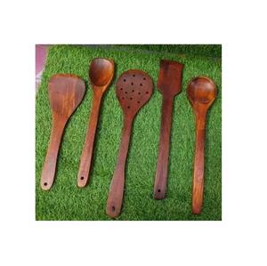 Ensemble d'ustensiles de cuisine en bois d'acacia de fantaisie exquis outils de salade maintenus avec cuillère à spatule - Product Image 1