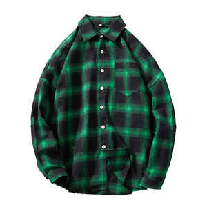 Custom Large Size Winter Flannel <b>Shirt</b> Men High Quality Casual Solid Breathable Anti-Pilling Full Sleeve Knitted Horn <b>Button</b> - Product Image 1
