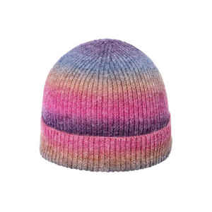 Gorro de Invierno a Rayas al por Mayor, Patrón de Tejido Personalizado, Acrílico Transpirable e Impermeable, Logotipo Personalizado, Estilo Slouch Unisex para Viajes - Product Image 3