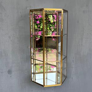 Decorative wall <b>Mirror</b> <b>Shelve</b> made with brass glass & <b>mirror</b> used for home decor showcase & storage Supplier from India - Product Image 2