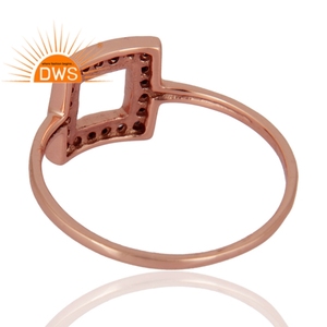 Anillo apilable de plata de ley hecha a mano en India, chapado en oro rosa, con piedra preciosa de zafiro azul natural, joyería fina para mujer. - Product Image 3