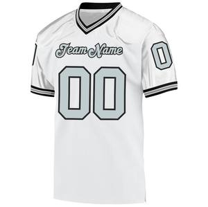 Throwback <b>White</b> V-Neck 100% Polyester <b>Football</b> Jersey with Customizable Team Name-OEM Service Wholesale - Product Image 1