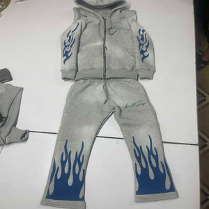 Nuevo diseño bordado apilado hombres Flare chándal acampanado chándal apilado chándal hombres ropa de calle - Product Image 1