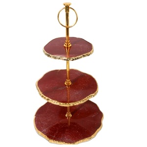 Hand Engraving Decorative Resin Finishing Customize 2 Tier Multi Functional Folding <b>Cake</b> Platter <b>Stand</b> For Decoration Accessory - Product Image 3