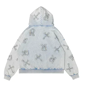 Sudadera con Capucha Unisex de Algodón 100% para Hombre, con Pedrería, de Forro Polar, Oversize, Personalizable, Ecológica y Transpirable, Venta al por Mayor - Product Image 4