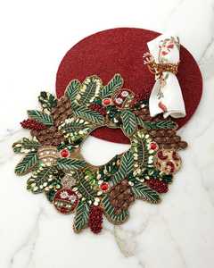 2025 Artisan perlé luxe Table à manger décor motif floral bas Candy Cane Design pour la maison ou l'hôtel saison des vacances - Product Image 3