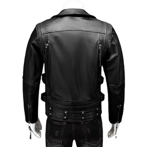 Customized Design Motorbike Leather <b>Jackets</b> Zip up Simple Outdoor Casual Wear Winter Windbreaker Leather Fashion <b>Jackets</b> - Product Image 5