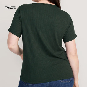 เสื้อยืดผู้หญิงทรงคลาสสิคปี 2025 ผ้าฝ้าย 100% สไตล์ลำลอง น้ำหนักปานกลาง คอวี แขนสั้น ปรับแต่งได้ ผ้าแคนวาส แห้งเร็ว - Product Image 5