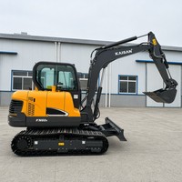 Mini-pelle sur chenilles 6 tonnes avec moteur hydraulique allemand de qualité supérieure, cabine climatisée, conforme aux normes EPA Tier 4 Euro V