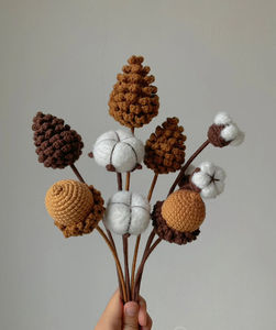 Ramo de Flores Tejidas a Crochet Hechas a Mano al por Mayor - Flores Artificiales Ecológicas de Algodón para Decoración del Hogar de Año Nuevo, Larga Duración - Product Image 6
