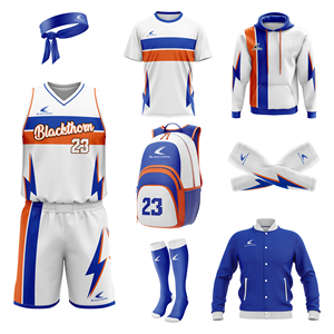 Ensemble de vêtements de basket-ball personnalisés en gros chemise de tir par sublimation complète manches à capuche uniforme de basket-ball - Product Image 1