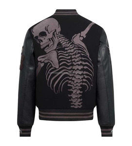 Chaqueta Varsity de Hip Hop para Hombre, Bordada, con Patrón de Letras, en un Solo Paquete - Product Image 5