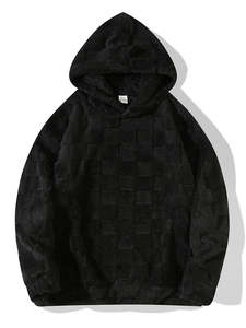 Fabricant Slim Fit Mens Pullover Hoodie Long Sleeve Autumn Winter Plaid Custom Casual Sweatshirt Streetwear Hoodie - Product Image 2