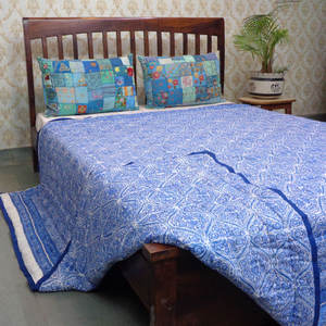 Meilleure qualité fabricant indien 100% coton Vintage Kantha couette main bloc imprimé reine taille magasins d'usine pour hôtels vente - Product Image 4