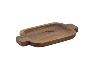 Bandeja de Servir Rectangular Horizontal de Madera Moderna Hecha a Mano para Aperitivos, Postres y Bocadillos |   Utensilios de Cocina Multifuncionales de Madera - Product Image 3