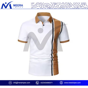 Venta al por mayor logotipo personalizado de los hombres para Polo de manga corta de algodón transpirable Casual Golf camiseta verano moda ropa deportiva sólida - Product Image 2
