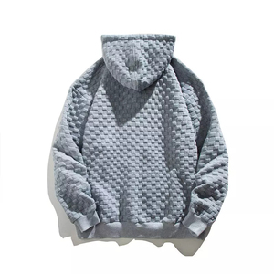 Sweats à capuche en relief 100% biologique pour homme, prix d'usine - Product Image 2