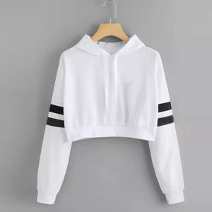 Pull à capuche en coton personnalisable pour femmes, crop top décontracté, courte longueur avec logo sur le devant, tissu tissé tie dye, nouveauté - Product Image 2