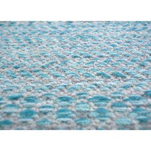 พรมขนสัตว์ผสมปอกระเจาสีน้ำเงินแบบทอเรียบ ขนาดใหญ่ 9x12 ฟุต รูปทรงสี่เหลี่ยมผืนผ้า ทำด้วยมือ สำหรับทางเข้าบ้าน ลายแบบนามธรรม เหมาะสำหรับใช้ในโถงทางเดิน - Product Image 3