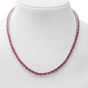 Collier tennis en rubis, argent sterling 925, collier tennis en rubis, collier ovale en rubis, collier pierre de naissance, cadeau pour elle - Product Image 3