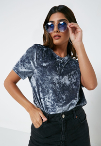 Camiseta de Mezclilla de Invierno con Diseño Bordado Personalizado, Cuello Redondo, Unisex, Mangas Largas, Transpirable, Estilo Urbano - Product Image 2