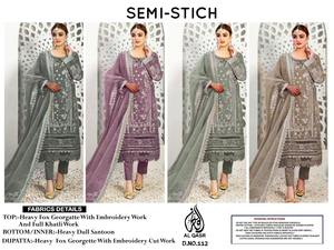 Hermoso vestido Color increíble Alto en demanda Heavy Fox Georgette Salwar Suit & Dupatta con bordado Trabajo a mano Whoman Fashion - Product Image 2