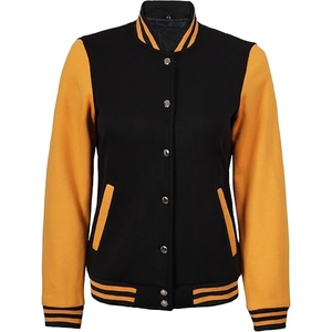 Veste varsity noire et jaune pour homme, manches moutarde, style letterman, veste de baseball noire, veste athlétique bicolore, veste varsity. - Product Image 1