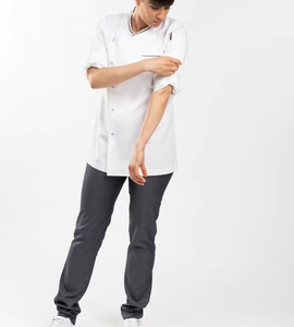 Vêtements <span class=keywords><strong>de</strong></span> préposé au restaurant unisexe fabriqués en Chine, uniformes <span class=keywords><strong>de</strong></span> chef, hauts tissés avec logo personnalisé - Product Image 6