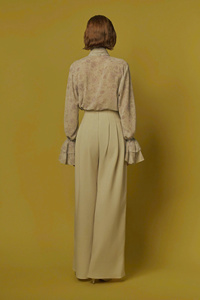 Pantalones informales de pierna ancha de cintura alta Vanila para mujer Servicios ODM Hecho en Vietnam Cierre de cintura elástica para la temporada de otoño - Product Image 5