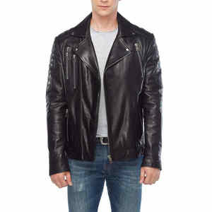 Chaqueta de Cuero Vacuno Genuino para Hombre de Marca Superior, Estilo Urbano Nuevo con Cuello Alto, Color Sólido, Chaqueta 100% Calidad para Hombre - Product Image 4