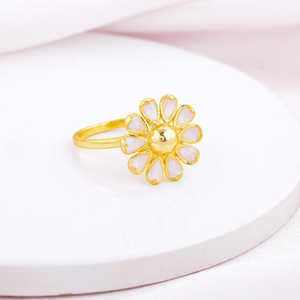 แหวนทอง bramha Kamal ดีไซน์ทันสมัยพร้อมสลักตัดเจ้าหญิงและชุดอัญมณีธรรมชาติในผิวสีโรสโกลด์ - Product Image 5