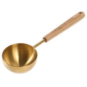 Kitchen Measuring Tools Stainless Steel Measuring Cups and Spoons Single Pcs Measuring Spoon and Cup With Wooden Handle - Product Image 1