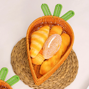 Tienphong Wholesale Carrot-Shaped Handwoven Wicker Storage Basket Decorative Fruit Candy Food Serving Tray - Product Image 4