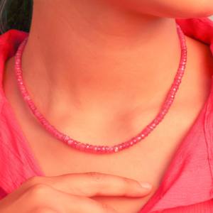 Collier de perles en argent sterling 925 de 18 pouces de rubis naturel pour femmes cadeau de bijoux en pierre de naissance fine pour les occasions de mariage - Product Image 2