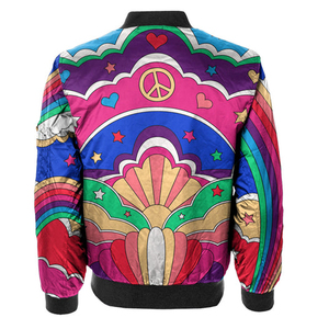 Chaqueta de béisbol de satén con cuello redondo para hombre con chaqueta de invierno sublimada - Product Image 2