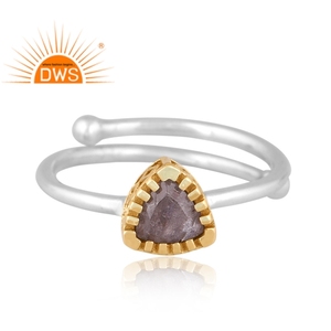 Handmade Design Fine Sterling Silver Natural Labradorite Gemstone <b>Adjustable</b> <b>Ring</b> Jewelry For Women Gift For Her - Product Image 2