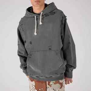 Haute qualité hommes en détresse sweats à capuche mode Logo léger Durable respirant confortable utilisation quotidienne Logo sweats à capuche pour hommes - Product Image 2