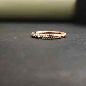 Anillo de Eternidad de Acero Inoxidable con Oro Sólido de 14 Quilates y Piedra Natural, Estilo Elegante para Regalo de Aniversario - Product Image 2