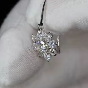 Moissanite Diamond Earrings 925 <b>Sterling</b> <b>silver</b> Gift For Her - Product Image 4