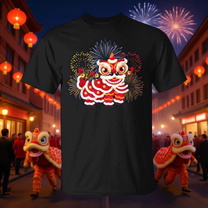 เสื้อยืดลายสิงโตฉลองตรุษจีน ดีไซน์เพื่อการส่งเสริมการขายในช่วงเทศกาลปีใหม่ตามปฏิทินจันทรคติ - Product Image 3