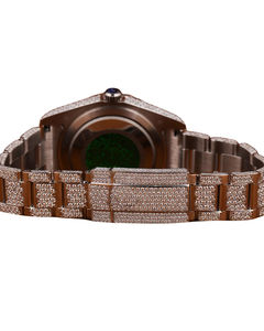 Custom Round Cut Moissanite Diamond <b>Watch</b> Full Iced Stunning Classic Date Dial <b>Arabic</b> Number 22mm Stainless Steel Band Width - Product Image 3