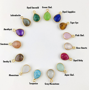 Pierre Turquoise en forme de poire, argent Sterling, or, Vermeil, ensemble de lunette 8x10mm, breloques, pendentif, fabrication de bijoux, collier - Product Image 2