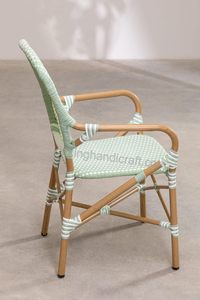 Estilo bohemio vietnamita Alisa Bistro Celadon Mousse Silla de jardín de mimbre sintético Precio barato - Product Image 3