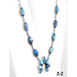 Collier artisanal en turquoise Golden Hills et argent sterling en forme de fleur, cadeau du Southwest - Product Image 2